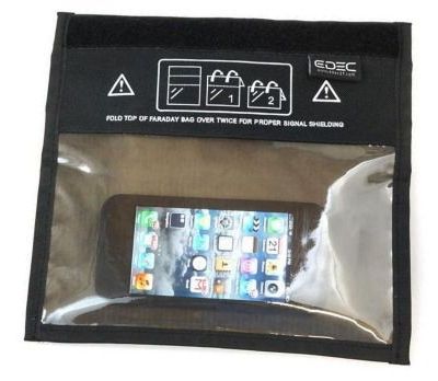 SAFE AND SECURE: Faraday mobile bags allow schools to confiscate a phone and keep it safe from students who might try to delete the contents remotely.