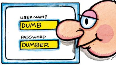 SECURITY TIME BOMB: Favourites include 'qwerty', 'iloveyou' and the cunning 'letmein'. [Artwork: John Shakespeare]